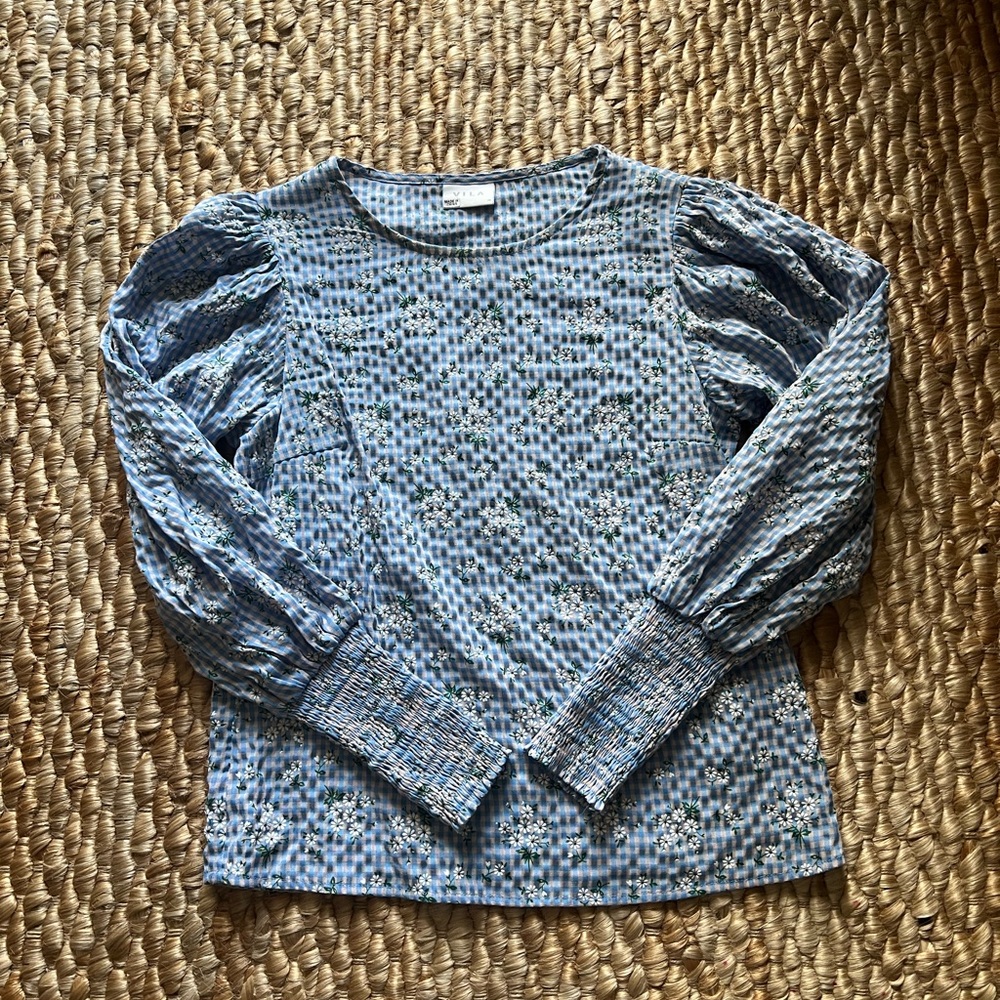 Vila blue floral top